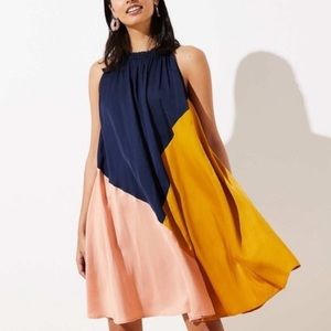 BNWT Loft Plus Color Block Halter Swing Dress